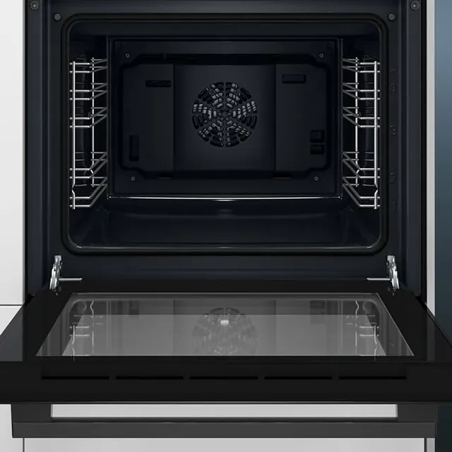 Siemens HB013FBB1 iQ100 Einbau-Backofen 60 x 60 cm Schwarz Edelstahl – Produktbild 1 von 5