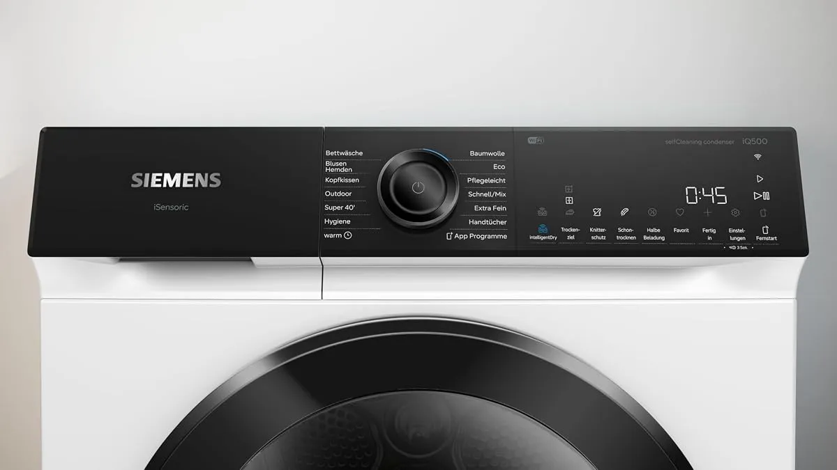 Siemens WQ45H2BECO iQ500 Smarter Wärmepumpentrockner 9 kg selbstreinigend – Produktbild 3 von 5