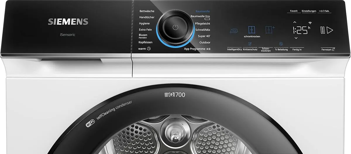 Siemens WQ35B2B30 iQ700 Smarter Wärmepumpentrockner 8 kg smartFinish – Produktbild 3 von 6