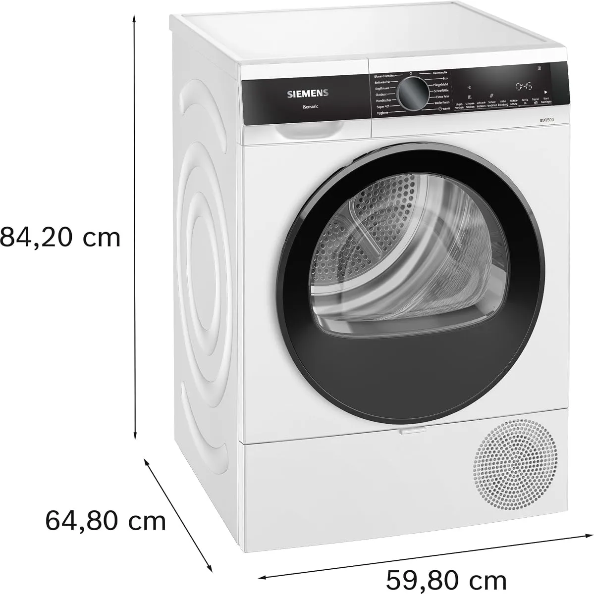 Siemens WQ33G2D41 iQ500 Wärmepumpentrockner 9 kg speedPack – Produktbild 3 von 7