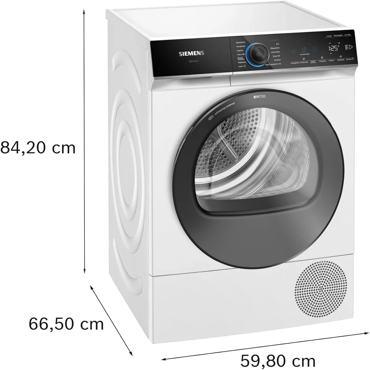 Siemens WQ46B2D0AM iQ700 Smarter Wärmepumpentrockner 9 kg selbstreinigend – Produktbild 3 von 5